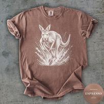 Comfort Colors® Kangaroo Shirt, Australian Wildlife Graphic Tee, Vintage Australia Animal T-Shirt, Outback Wildlife Lover Gift Tee 3XL gray
