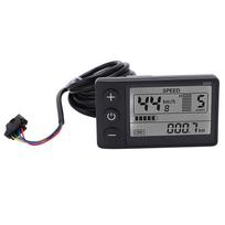 S866 Electric Display LCD Meter 24V 36V 48V Electric Scooter Control Panel with Plug Electric Bike LCD Display Meter Throttles 2 A black