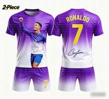 2026 Specialus Ronaldo # 7 Gerbėjų Futbolo Marškinėlių Šortų Rinkinys Portugalijos Gerbėjų Marškinėliai ir Šortai Vasaros Vaikams 2 Dalių Rinkinys 160