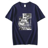 Vasaros senoviniai Anime Manga Berserk marškinėliai Y2K Vyriški minkštos medvilnės Guts marškinėliai Beast Griffith Tee trumpomis rankovėmis Gatsu marškinėlių viršūnės S tamsiai mėlyna spalva