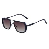 Vintage Punk Sunglasses Men Sunscreen Box Sunglasses Men Shades black