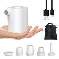 Portable Mini Electric Air Pump Rechargeable Inflation Pump with 2500mAh Battery beige