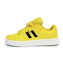 Originalūs vyriški madingi sportbačiai Unisex Geltoni plokščiapadžiai vyrams Kvėpuojantys odiniai sportbačiai Laisvalaikio vyriški kedai Zapatillas Hombre 44 yellow