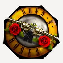 1pc Guns N' Roses Automatic Umbrella Durable Iron Frame & Plastic Handle, Gift for Men & Women, Sturdy Construction yy250902086 yellow