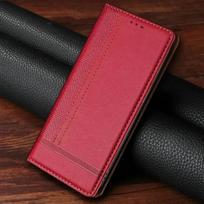 Skirta Xiaomi 17T Pro 5G prabangus dėklas magnetinės piniginės tekstūros odinis knygutė Funda Xiaomi 15T dėklas Mi 17 Max 15 T 17 Ultra atverčiami dangteliai Xiaomi 15T raudona