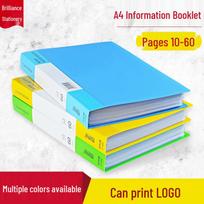 A4 Document Binder with Colored Paper Clips - Transparent Loose-Leaf Organizer for Students and Office Use 10 Pages geltona
