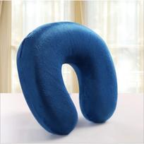 Luxurious Memory Foam U-shaped Travel Pillow With Plush Crystal Velvet Cover karališkos mėlynos spalvos
