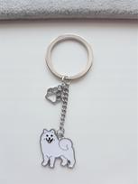 Breloczek brelok do kluczy pies samoyed akita gray