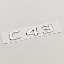 1 vnt. 3D ABS C43 raidės BITURBO 4MATIC ženklelis Automobilio galinis lipdukas Emblema Mercedes Benz AMG W205 W206 Dekoratyviniai priedai IX3 white
