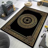 Luxury Black Gold Greek Key Area Rug Non Slip Floor Mat Living Room Classic European Style Household Carpet Indoor Decor Mat 40x60cm gray