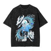 Frisk Despite Everything It's Still You Manga T Shirt Undertale Washed T-Shirts Short Sleeve Tees Tops Men Women Polyester Clothing L black