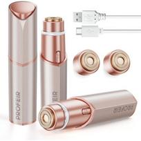 Profeir Women's Hair Removal Trimmer Home Electric Facial Hair Device for Women - Rechargeable Painless Razor Rose for Chin, Upper Lip white