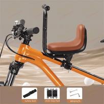 Priekinė dviračio vaikiška kėdutė su pilnu apsauginiu gaubtu Kalnų dviračio vaikiška kėdutė MTB važiavimui Brown seat+armrest