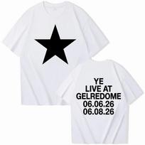 Kanye West Live At Gelredome  Concert TShirt Man Woman Harajuku Short Sleeve Tops for Fans Gift Mens Tshirts L black