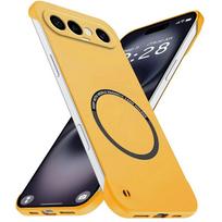 Itin plonas berėmis dėklas VIVO X300 FE S50 Pro mini, magnetinis, belaidžio įkrovimo, odos pojūčio, smūgiams atsparus dangtelis VIVO X300FE vivo X300 FE geltona