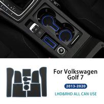 For Volkswagen VW Golf 7 7.5 MK7 MK7.5 2013 2014 2015 2016-2020 Silicone Car Non-Slip Door Groove Mats Gate Slot Cup Pad Mat 10 3