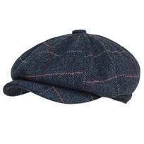 Vilnonė kepuraitė-beretė vyriška Razor Party Peaky Blinders Britiška retro aštuonkampė kepurė rudens ir žiemos šilta beretė Navy blue black