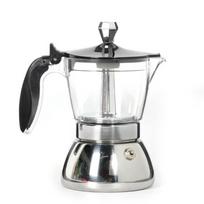 Stainless Steel Visible Moka Pot Transparent Pot Body Espresso Italian Coffee Machine  Gift 6 Cups