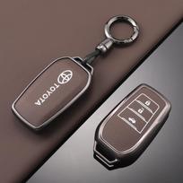 Odinis automobilio raktų dėklas Fob dangtelis Toyota RAV4 Crown Hilux Fortuner Yaris Prius Corolla Camry Land Cruiser Avensis Verso Prado black