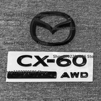 Tinka MAZDA CX60 juodas priekinių grotelių ženklelis bagažinės emblema logotipas spindulio pakeitimas lipnus vandeniui atsparus apsauga nuo saulės