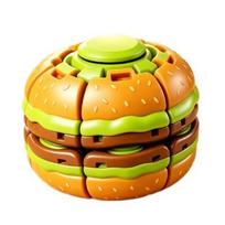 Burger Shape Hamburger Fidget Spinner Mechanical Gyro Smooth Rotating Burger Fidget Ball Stress Relief Portable Hand Spinner Toy yellow