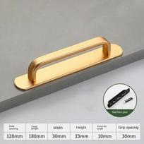 Self-adhesive Stick On Sliding Door Handles Aluminium Alloy Punch-free Cabinet Handles Multifunctional 7 Inch Drawer Pulls