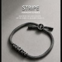 GD (G-Dragon iš BIGBANG) JUSPEACE fondas Oficiali apyrankė / Labdaros dovanų prekės (2026 m) KWON JI YONG STRIPE (HARMONY & PEACE) gray