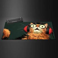 Cool Rock Orange Cat Mouse Pad Large Computer Office Game Table Mat Rubber Antislip Stitched Keyboard Mats 90x40 Xxl Desk Pads 800x300x2mm gray