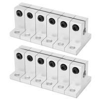 12Pcs Linear Motion Rail Support Aluminium Alloy Shaft Clamping Rod Set Kit for 3D Printer white