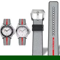 Panerai SUBMERSIBLE dirželis Luna Rossa PAM1466 PAM1391 PAM1565 Apyrankė Guminė juosta 22mm 24mm 26MM Vyriškos vandeniui atsparios laikrodžio apyrankės 26mm gray
