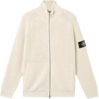 Stone Island Raw Beauty Series Stand Collar Badge Logo Comfortable Zip Knit Sweater Men sweater K2S155100013S00TA-V0093 S beige