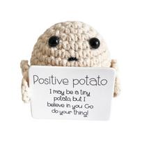Positive Energy Potato Hug Pocket Mini Plush Wool Knitting Doll Christmas Gift Home Decoration Ornaments beige