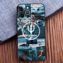 P-Percy J-Jackson Poseidono telefono dėklas, skirtas iPhone 16,15,14,13,12,11,Pro,X,XS,Max,XR,Plus,Mini, minkštas juodas dangtelis iPhone14 gray