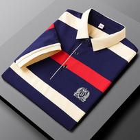 2026 m. vyriški dryžuoti trumpomis rankovėmis polo marškinėliai - Atsitiktinis vasaros trendas 4XL white