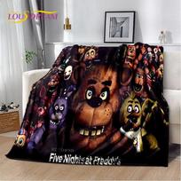 3D siaubo žaidimas F-FNAF Freddy animacinis minkštas flanelinis pledas lovai, miegamajam, sofai, iškylai, metamas pledas lauko poilsiui, miegui, dovana 75x90cm gray