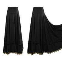 Moteriški salės šokių Flamenco sijonai Lyriniai salės šokių ilgos laisvos suknelės Baleto Klasikiniams Etniniams šokiams 6XL juoda