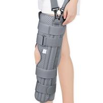 3-Panel Knee Immobilizer Full Leg Support Brace Aluminum Alloy Straight Knee Splint for Knee Fracture L pilka spalva