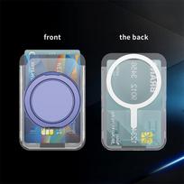 Magnetic Magsafe Transparent 360° Bracket Wallet For iPhone 16 15 14 13 12 Pro Max For Samsung S24 S23 S22 Ultra Card Bag Cover Clear Wallet pilka