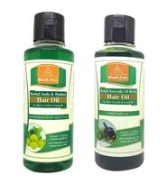 Khadi Pure 18 Herbs & Amla Brahmi Hair Oil, 210 ml (Pack of 2) green