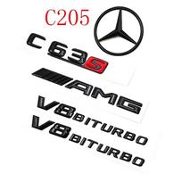 3D Juodi C63S Logotipo Raidės V8 BITURBO Ženklelis Automobilio Galinis Žvaigždės Lipdukas Bagažinė AMG Emblema Mercedes Benz AMG W205 C205 Priedams