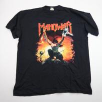 Manowar Vintažiniai 1992 m. Grupės Marškinėliai plieno triumfas RETAS Dydis XL Unisex Marškinėliai XXL brown