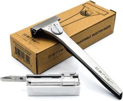Parker Injector skustuvo keičiami peiliukai Reguliuojamas ratukas peiliuko iškišimui Nerūdijančio plieno skustuvas vyrams (Vienas peiliukas/20 pridedama) (Lygus/Artimas beige