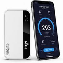 Portable 5G WiFi 6 Router, 300Mbps, 32 Devices, 3000mAh, Unlocked SIM EU