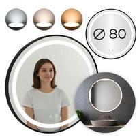 ModernHome apvalus LED vonios veidrodis, 80 cm, su Anti-Fog funkcija