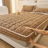 Naujas kieto pieno miltų medvilnės lovos sutirštintas pliušinis paklodė žieminės vilnos koralų miltų čiužinio apsauga 90x200cm 3 pcs set