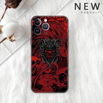 Samurai Oni Mask Case For Apple iPhone 11 13 14 12 Pro Max 7 8 XR X 6 5 5S SE 2022 13ProMax Black Silicone Phone Funda iPhone 7 8