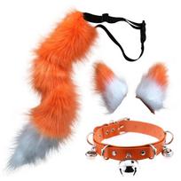 Anime Animal Tail Cosplay kostiumai Rekvizitai Katės Lapės Pliušinės uodegos Vaidmenų žaidimas Helovino vakarėlis Kawaii Priedai tail length 65cm oranžinė