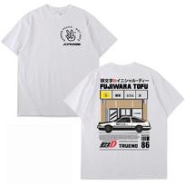 Anime Initial D AE86 marškinėliai Unisex moteriški Hachiroku Shift Drift marškinėliai trumpomis rankovėmis Takumi Fujiwara Tofu Shop Grafiniai marškinėliai XL white