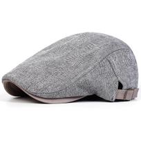 1Piece Men Herringbone Beret Outdoor Adjustable Sunscreen Leisure Hat Spring Autumn Travel Tourism Beach Vacation pilka