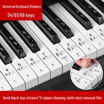 Nano pianino klavišų lipdukai 88/61/54 klavišų elektroniniams vargonams - Idealiai tinka pradedantiesiems mokytis natų black